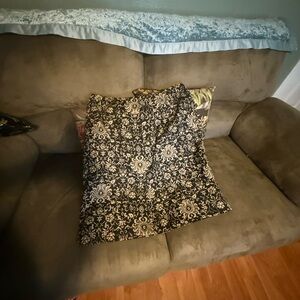 Talbots Black and Cream Floral Skirt